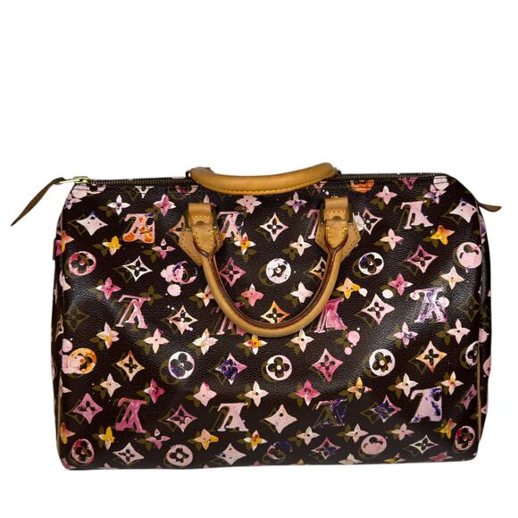 Louis Vuitton Watercolor Speedy 35 bag vintage Aquarelle brown monogram LV - Picture 2 of 16